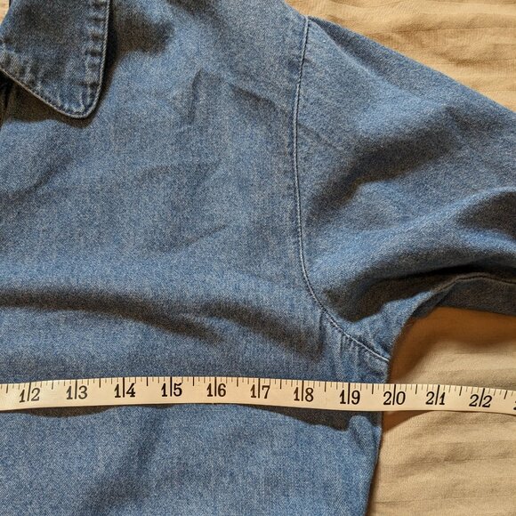 Vintage Northern Reflection Cotton Denim Embroidered Wildflower Midi Dress - Picture 11 of 13